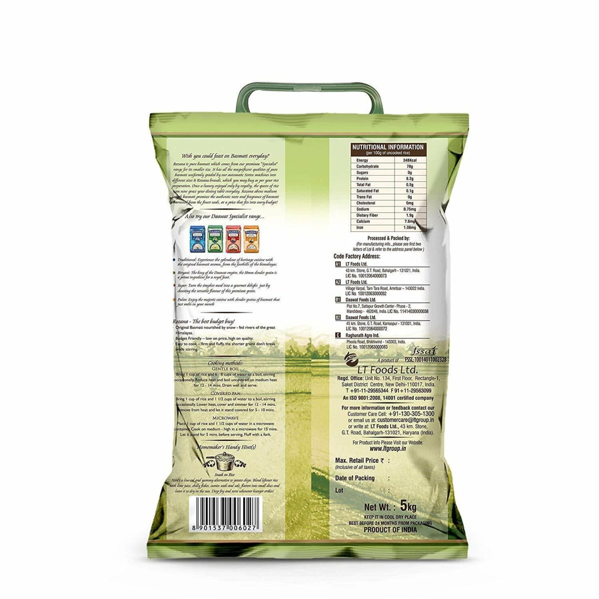 Daawat Rozana Gold Basmati Rice - 5 kg - Image 2