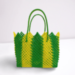 Handmade Reusable Wire Bag - Green & Yellow - Image 3