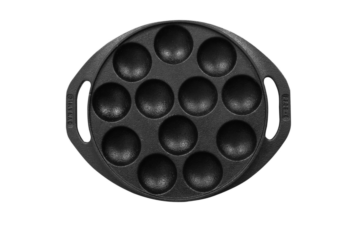 Paniyaram Pan (12 Pits) - Premium Cast Iron by Dynamic Cookwares - Image 1