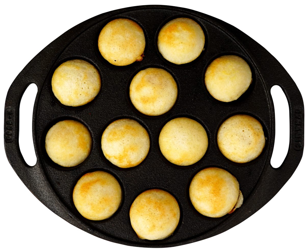 Paniyaram Pan (12 Pits) - Premium Cast Iron by Dynamic Cookwares - Image 3